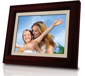 Coby DP848-128 8.4-Inch Wooden Digital Photo Frame with MP3 Player (Mahogany)