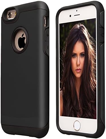 iPhone 6S Plus Case, iPhone 6 Plus Case, Drvan Dual Layer Shock Absorbing Hybrid Impact Defender Cover Shell Armor Rubber Case for Apple iPhone 6 Plus/ iPhone 6S Plus 5.5 inch - Black/black