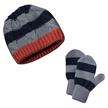 Toddler Boys' Outerwear Circo® Navy Stripe Cable Hat & Mittens Set