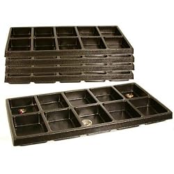 5 Black 10 Slot Watch Jewelry Travel Display Tray Inserts