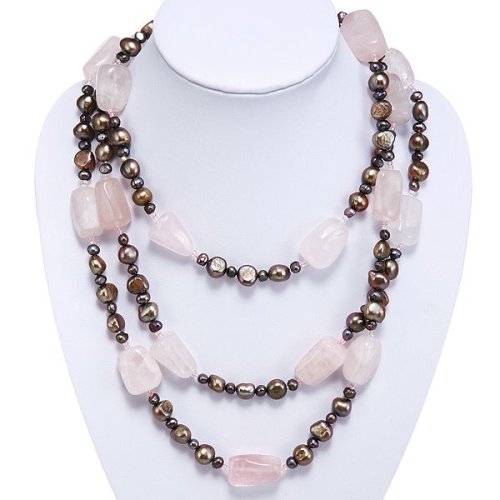 EXP Golden Freshwater Pearl Rope Necklace