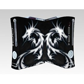 Bundle Monster Vinyl Skins Accessory For Xbox 360 Game Console - Cover Faceplate Protector Sticker Art Decal - Blue Dragon
