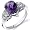 Tear Drop 1.50 carats Amethyst Solitaire Engagement Ring in Sterling Silver Rhodium Finish Size 5