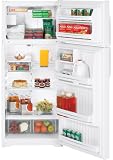 GTS18HCSWW 18.2 cu. ft. Top-Freezer Refrigerator with 3 Glass Shelves Gallon Door Storage Upfront Temperature Controls and Automatic Icemaker:White