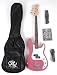 SX BG1K 3/4 BGMY Pink Bass Guitar Package w/BA1565 AMP and Instructional DVD