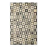 Home Squares Rug Collection - Sand/ Black