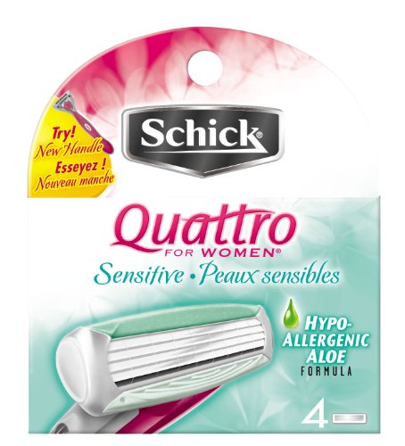 Schick Quattro For Women Sensitive 4-Count Refills (Pack of 2)