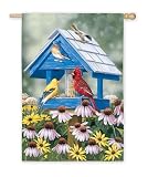 Spring Birdhouse Silk Reflections Regular Size Flag