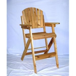 Eureka Wood Works Western Red Cedar Folding Patio Director's Chair 48hx31wx35d, Extreme...