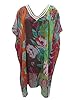 Sheer Poncho Kaftan Multicolor Printed Beach Caftan