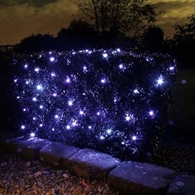 Solar Powered Garden Net Lights, 100 Blue Bulbs