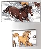 Checkbook Cover Debit Set Horse in Snow