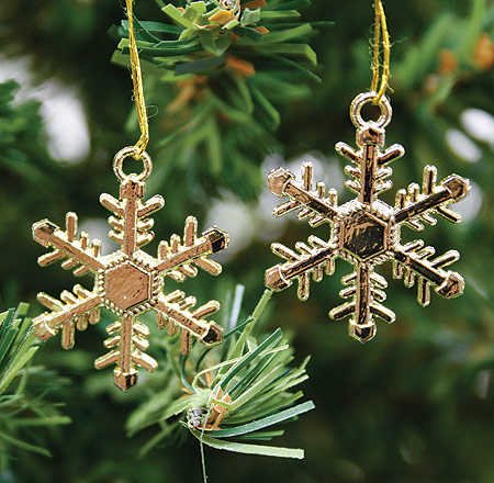 48 - 1" Gold Snowflake Winter Wedding Favors or Ornaments