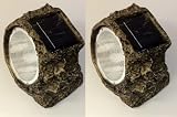 from forestfoxtrading SET OF 2 SOLAR POWERED GARDEN PATIO ROCK LIGHTS. HAS 4 SUPER BRIGHT WHITE LEDS