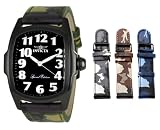 Invicta Men039s 1026 Lupah Green Camouflage Leather Interchangeable Strap Watch Set on sale