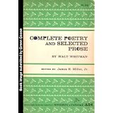 Complete Poetry and Selected Prose By Walt Whitman