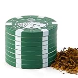 Lucky Green Casino Chip Design 3 Pieces Pocket Pollen Herb Spice Grind Metal Grinder Mesh + Gift Box