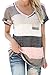 Chellysun Women's V-neck Casual Short Sleeve T-shirt Blouse Tees Tops Grey Small