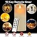 Flameless Candles, Led Candles With Battery-Powered Flameless Candles With Timer For Mother'S Day Gifts Events Parties（Set Of 3）