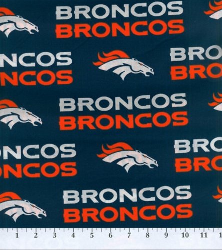 Cotton NFL Denver Broncos Football Cotton Fabric Print By the Yard