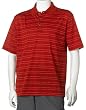 PGA Tour Men's Short Sleeve Poly Performance Stripe Golf Shirt