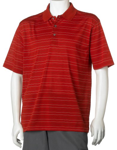 PGA Tour Men's Short Sleeve Poly Performance Stripe Golf Shirt