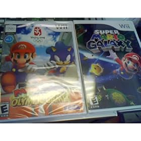 Nintendo Wii Mario & Sonic at the Olympic Games and Nintendo Wii Super Mario Galaxy Video Game Combo