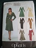 MISSES/MISSES PETITE DRESSES SIZE 12-14-16 VOGUE EASY OPTIONS SEWING PATTERN V8147