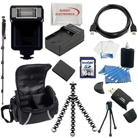 SSE Action Sport Package Featuring NB-8L Extended Life Replacement Battery for Canon + External Rapid Ac/dc Charger + 16gb Memory Card + Card Reader + Hdmi Cable + Carrying Case for Canon Powershot A2200, Canon A2200, Power Shot A2200, Canon Powershot A3000 Is, A3000is, A3000 Is, Canon A3000, Canon 