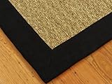 Coastal Seagrass Rug - Black, Non-Slip Backing