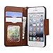 HILDA Phone Case for iPhone 5s iPhone SE iPhone 5 Wallet Case PU Leather Case Credit Card Holder Flip Cover Skin Black