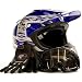 Adult Motocross Helmet Gloves & Goggles ATV Dirt Bike Motorcycle Blue, Small