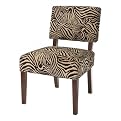 Mitchell Armless Chair - Zebra Brown/ Beige