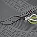 MotorTrend 100% Odorless Clean Rubber Car Floor Mat Set for Maximum Weather Protection (Charcoal Gray) -Semi Custom Fit