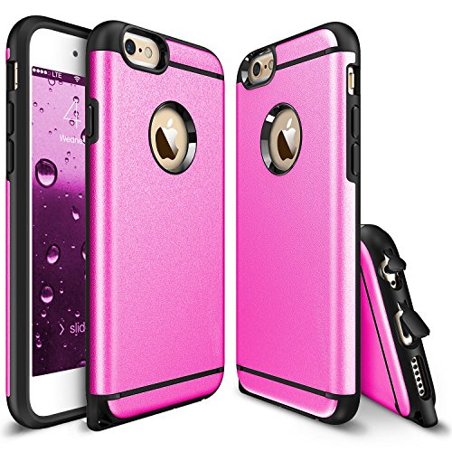 iPhone 6 Case, iPhone 6S Case, CHTech Fashion Double Layer Heavy Duty Protection Scratch Proof Armor Case for Apple Case Cover for Apple iPhone 6/6S [Rose]