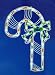 18" LED Lighted Red & Green Candy Cane Christmas Window Silhouette Decoration