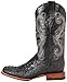 Ferrini Italia Mens Stampede Crocodile Embroidered Square Toe Casual Boots Mid Calf - Black