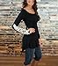 Finejo Casual Women Long Sleeve Lace Irregular Hem Blouse Tops