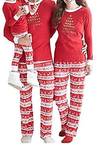 JBY Christmas Kids Mom Dad Two Piece Striped Matching Family Pajama Set Sleepwear (XXXL, Dad)