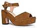 Women's Platform Ankle Strap Sandal - Chunky Open Peep Toe Shoe - Trendy Casual Block Heel - Comfortable Walking Heel