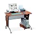 Techni Mobili Ergonomic MDF Computer Workcenter, Dark Honey, 43"W x 24"D x 30"H