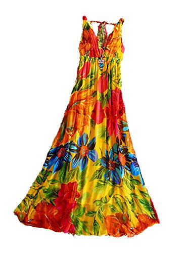 (ディーコッテ)D'Kotte レディース 春 ワンピース ワンピ ロング丈 マキシ ノースリーブ 花柄 ボタニカル リゾート ビーチ ドレス neaa198