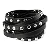 SilberDream Lederarmband schwarz mit Nieten f�r Damen oder Herren Leder Armband Echtleder LA2250S
