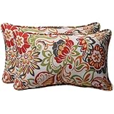 Pillow Perfect Decorative Multicolored Modern Floral Rectangle Toss Pillows, 2-Pack