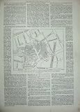 1897 Great Fire City London Map Cripplegate Jewin Ruins