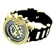 luxury mens 24K Gold Plated Iced Out Hip Hop Bling Watch