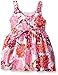 Youngland Girls' Floral Shantung Occasion Dress with Crochet Lace Cardigan
