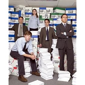STEVE CARELL AS MICHAEL SCOTT, RAINN WILSON AS DWIGHT SCHRUTE, JOHN KRASINSKI AS JIM HALPERT, JENNA FISCHER AS PAM BEESLEY, B.J. NOVAK AS RYAN HOWARD FROM THE OFFICE #1 - Photo cin�matographique en couleur -GRANDE - 50x40cm