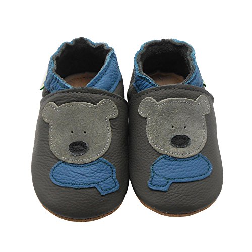Sayoyo Baby Bear Soft Sole Leather Infant Toddler Prewalker Shoes