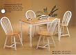 Solid Wood Natural & White Dining Set Table & 4 Chairs